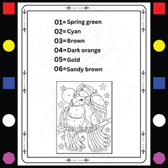 vector illustration ofColor by Number Coloring Book for Adults