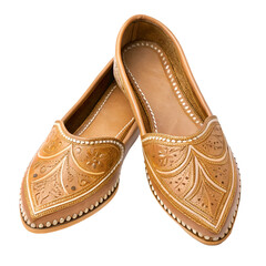 pair of brown shoes isolated