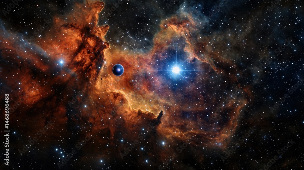 Aufkleber Timelapse of star formation and exoplanet discovery in the cosmic environment of outer space