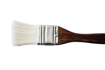 Detail of a paintbrush with a wooden handle