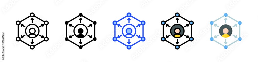 Poster client expansion icon collection with multiple styles