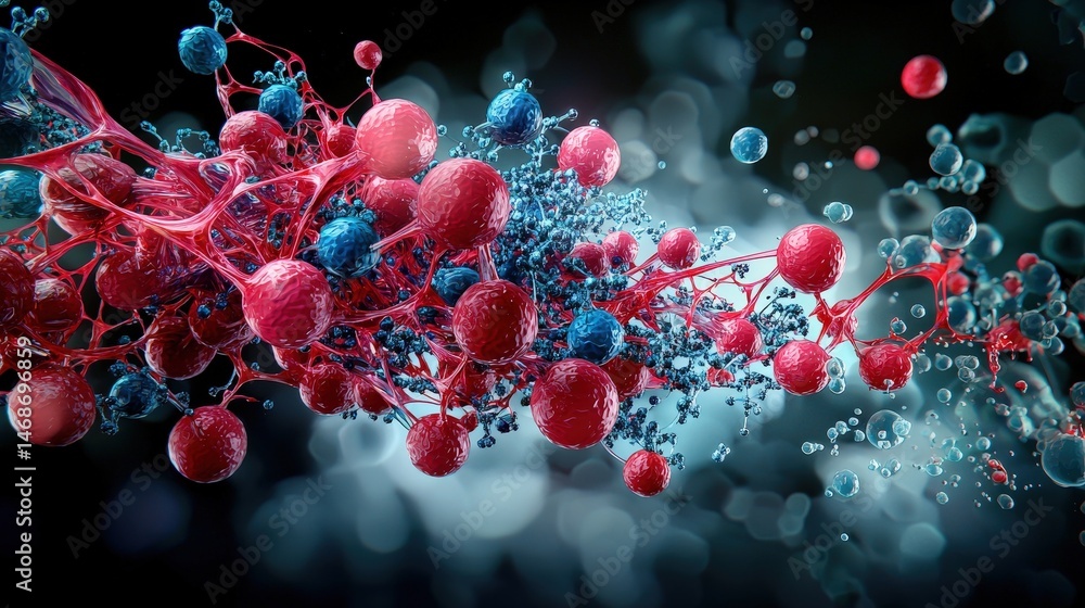 Poster Dynamic conceptual dna model visualization scientific lab 3d graphics digital environment close-up molecular biology