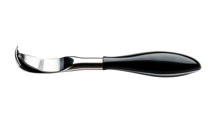 Ice cream scoop with curved blade and black handle