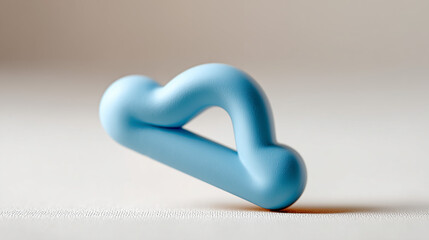 3D Cloud Icon Designed for Uploads Placed on a White Seamless Background, Perfect for Digital Projects