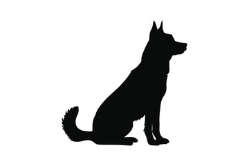 dog, silhouette, pet, animal, sitting, canine, companion, nature, elegant, artwork, black, white, shadow, shape, posture, calm, loyal, friendly, peaceful, tail, ears, fur, outline, domestic, art, mini