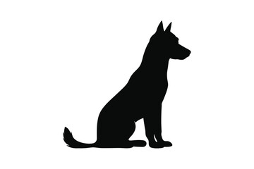 dog, silhouette, pet, animal, sitting, canine, companion, nature, elegant, artwork, black, white, shadow, shape, posture, calm, loyal, friendly, peaceful, tail, ears, fur, outline, domestic, art, mini