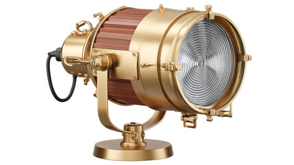 Antique Spotlight: A stunning close-up of a vintage spotlight, showcasing its intricate design, metallic components, and the unique lighting effect.