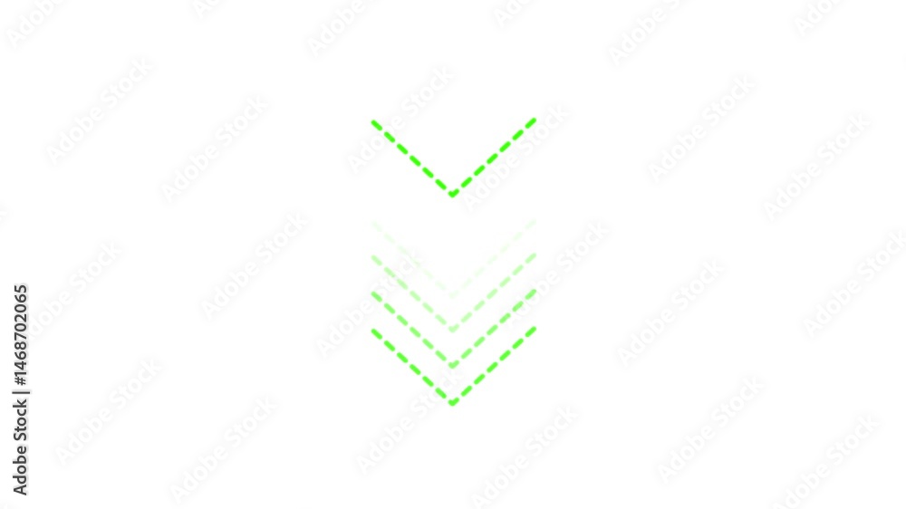 Poster arrow pointing to the down animation on a white background. road sign looping animation.