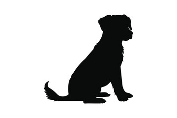 dog, silhouette, pet, animal, sitting, canine, companion, nature, elegant, artwork, black, white, shadow, shape, posture, calm, loyal, friendly, peaceful, tail, ears, fur, outline, domestic, art, mini