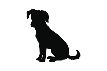dog, silhouette, pet, animal, sitting, canine, companion, nature, elegant, artwork, black, white, shadow, shape, posture, calm, loyal, friendly, peaceful, tail, ears, fur, outline, domestic, art, mini