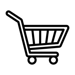 Shopping Cart Vector Line Icon Design