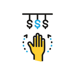 Multi color icon for  willing