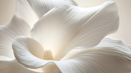 Close-up view of delicate, white flower petals.