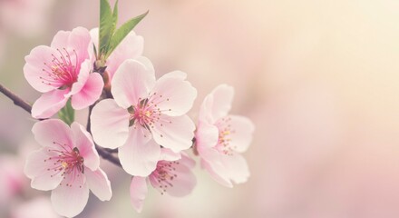 Fototapeta premium Delicate pink blossoms in soft focus