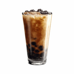 Iced Brown Sugar Boba Milk Tea in Tall Glass