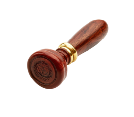 Wooden stamp with engraved design