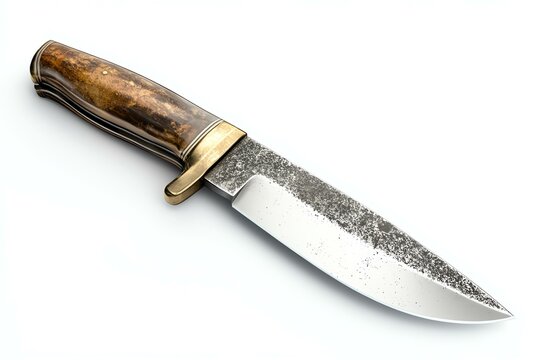 Handcrafted knife with a beautiful wooden handle.