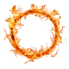Fiery Ring of Burning Flames Abstract Art Design,