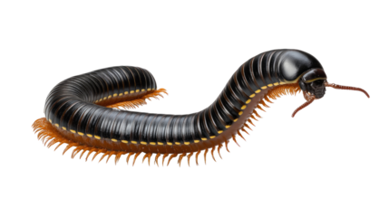 Millipede Wonders: Captivating macro shot of a vibrant millipede showcases its segmented body, intricate details, and intriguing presence, offering a unique perspective into the microcosm of nature.