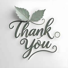 Thank you text with leafs