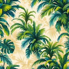 seamless pattern with palm trees