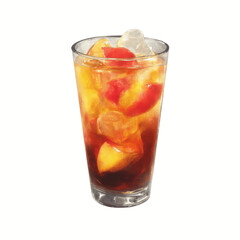 Refreshing Iced Peach Tea in Tall Glass