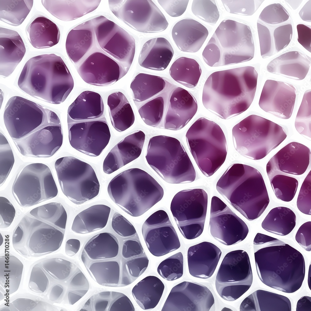 Leinwandbilder Abstract Purple and White Voronoi Pattern: Modern Cellular Structure with Gradient Background