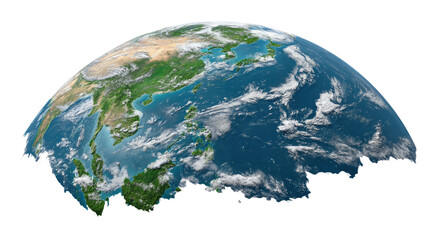 Our Planet: A stunning perspective of planet earth, captured from space. The oceans, continents, and swirling clouds are rendered in exquisite detail.