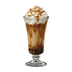 Caramel Coffee Cream Drink in Elegant Glass