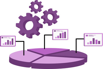 2D Business Data Analysis Illustration