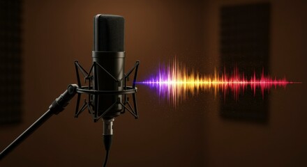 Recording microphone with audio waves