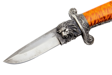 Ornate hunting knife with lion head (1)
