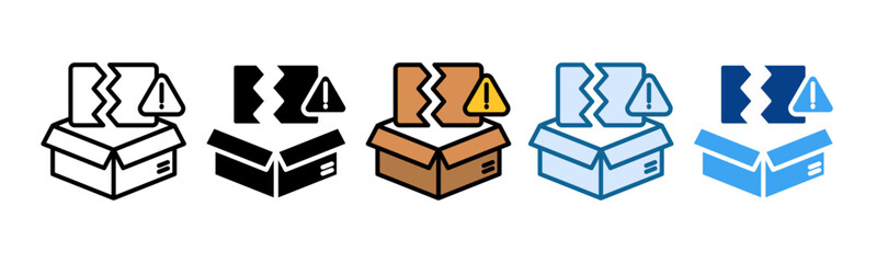 Broken Product Icon Set Multiple Style Collection