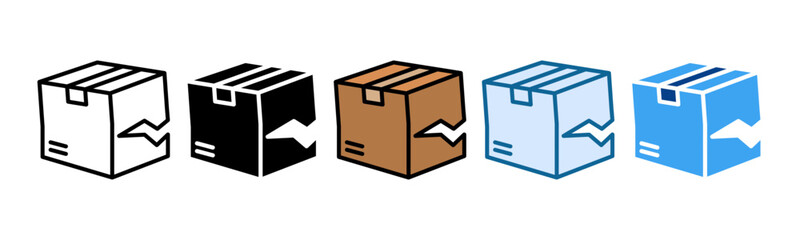 Defective Packaging Icon Set Multiple Style Collection