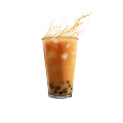 Refreshing Iced Boba Tea with Splash