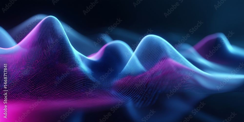 Aufkleber abstract digital waves of colorful light and data flow