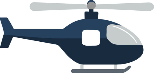 A Dark Blue Helicopter in the Sky
