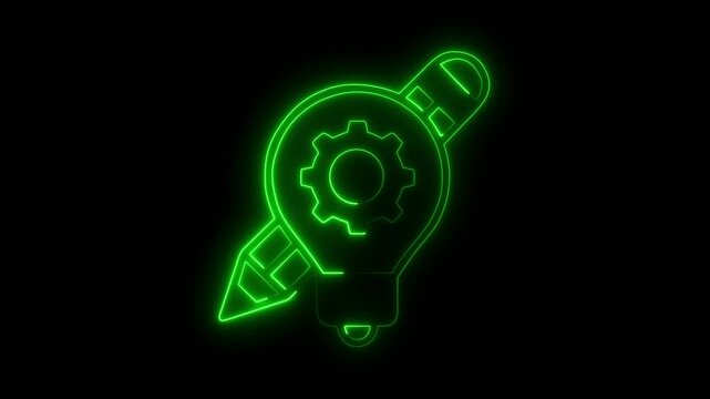Conceptual Generic color lineal  color icon  on black background.