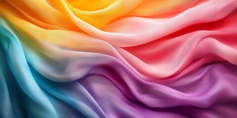 Obraz premium Waves of Bright Colorful Silk Digital Concept, Generative AI