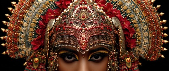 Obraz premium Intricate traditional headdress with dazzling detail.