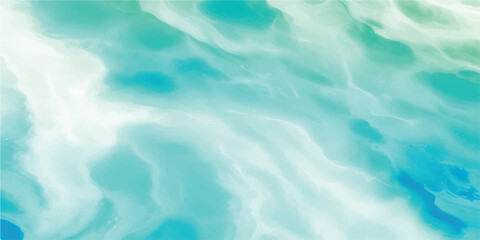 Obraz premium A peaceful abstract watercolor background in soft blue and green tones, resembling the calm ocean. Ideal for web design, stationery, and digital backdrops. 