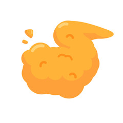 Crispy yellow fried chicken wings, delicious fast food