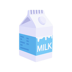 Fresh milk packed in cartons for drinking in the morning