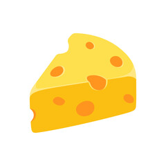 Delicious wedge of cheddar cheese with orange accents