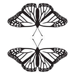 Elegant Black Butterfly Vector Illustration – Minimal Nature-Inspired Design Perfect for Branding and Print .