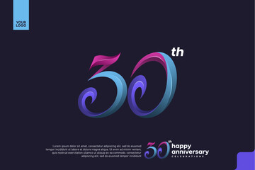 Colorful 30th Anniversary Celebration Design with Artistic Gradient Number and Dark Background