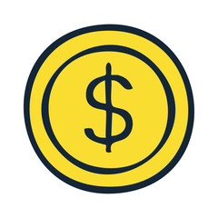 Dollar Coin Symbol - Finance and Money Icon