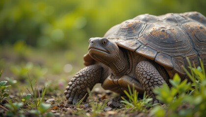 Obraz premium Majestic Tortoise in its Natural Habitat