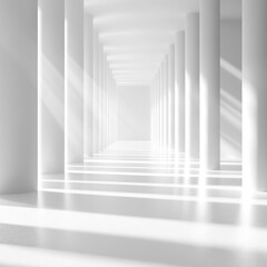 Obraz premium 3D Light White Digital Background, Generative AI