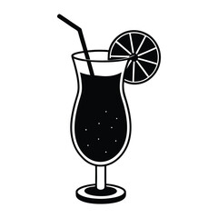cocktail with ice and lemon
